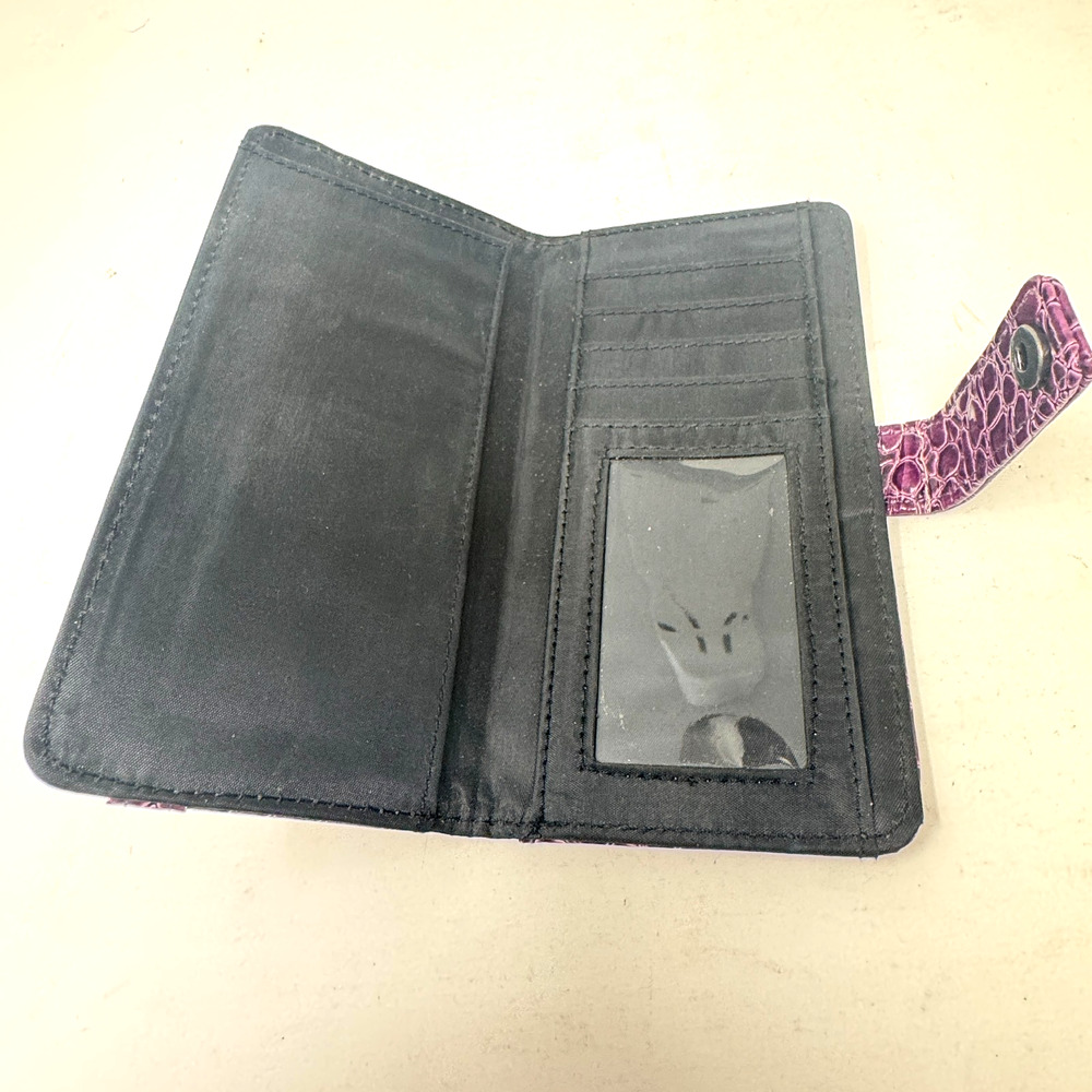 Purple Faux Croc Patent Leather Checkbook Wallet - Picture 7 of 8